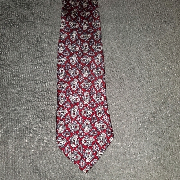 RICHARD STEVENA RED TIE WITH PAISLEY PRINT NEW - Picture 1 of 8